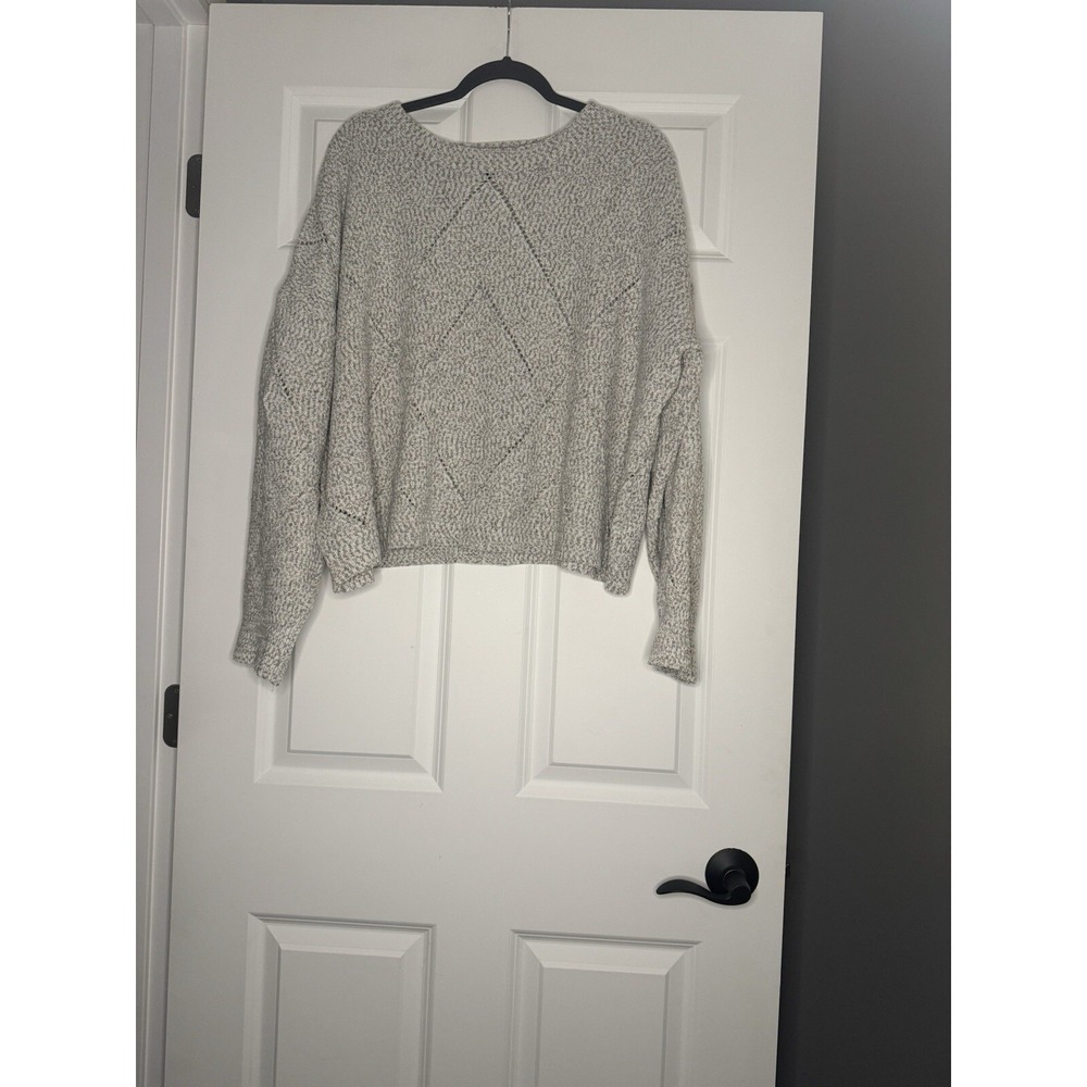 Hailey And Co Plus Size Diamond Knit Sweater  Gray 1xl